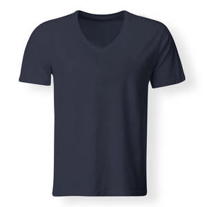 Personnalisé de haute qualité surdimensionné goutte épaule été col en V 100% coton évacuation de l'humidité solide hommes décontracté T-shirts quantité minimale de commande courtes - Product Image 1