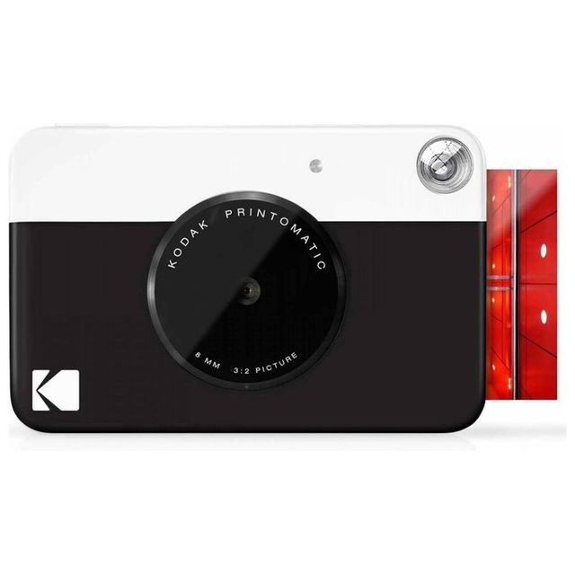 Kodak Printomatic Instant Digital Camera Fixed Focus Smile Capture 8mm Focal Length Plastic Black Color