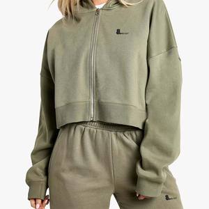 Vintage Acid Wash Nouveau 2 en 1 Sweat à capuche zippé d'hiver lourd pour femme 100% coton - Product Image 1