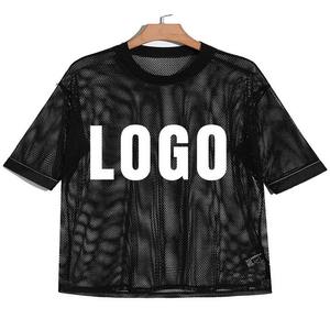 Mesh Sublimation <b>Shirts</b> 100% Cotton <b>Boxy</b> <b>T</b>-<b>Shirt</b> Summer Wholesale Solid Pattern Polyester Short Jersey Sublimated Logo Knitted - Product Image 6