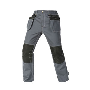 Pantalon de travail de sécurité réfléchissant gris pour homme 100% coton, logo personnalisable, pantalon cargo pour la construction et les mines - Product Image 1