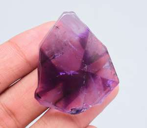 Gema de cristal de amatista de Chevron, rebanada de cristal para fabricación de joyas, piedra preciosa suelta de amatista de estrella Natural - Product Image 2