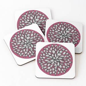 Wood Coaters with Enamel Printed Tea Cup Serving <b>Coasters</b> 4 Pieces <b>Set</b> Hot Selling Home <b>and</b> Kitchen Kitchen Ware Epoxy - Product Image 6