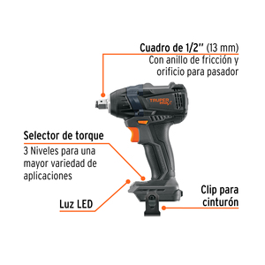 Chiave a percussione da 1/2, 20V, 155 lb/ft, senza accessori, MAX - Product Image 3