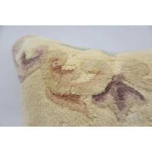 Luxury 16x16 Inch <b>Beige</b> Wool Kantha Patchwork Pillow Rustic Floral Vintage Fluffy <b>Throw</b> for Bedding Floor Woven 18x18 Square - Product Image 2