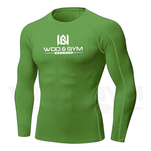 Vente en gros 100% polyester Hauts de sport pour hommes Chemises de compression à manches longues Logo personnalisé Vêtements de course Vêtements de sport haut - Product Image 3