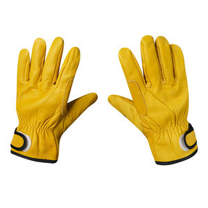 Guantes de Seguridad de Piel de Oveja Amarilla Antideslizantes y Resistentes al Desgaste, Resistentes a Cortes para Trabajo Pesado - Product Image 3
