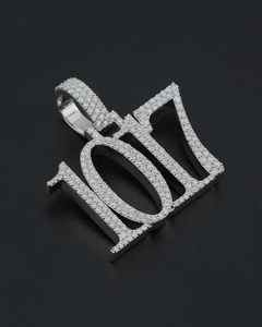 Pendentif en argent sterling 925 de style hip-hop mignon coupe ronde bijoux en moissanite et diamant aspect glacé - Product Image 3