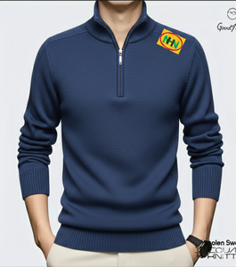 Pull à col rond pour homme, respirant, personnalisé OEM, pour l'hiver, 100% coton épais 240g, motif uni, fabricant direct - Product Image 4