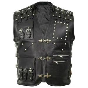 Nouveau gilet en cuir de moto respirant et imprimé pour homme, veste sans manches - Logo personnalisable - Product Image 1