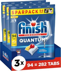 Tablettes lave-vaisselle Finish Quantum Citrus - Tablettes lave-vaisselle pour un nettoyage puissant, pack économique avec 282 tablettes (3 x 94 tablettes) - Product Image 5