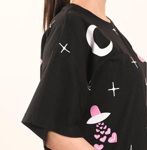 Fabricante a granel de talla grande, camiseta grande de talla grande para mujer, camisetas grandes de talla grande, camiseta grande sólida de algodón orgánico para mujer - Product Image 2