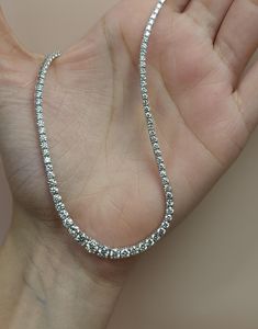 Collares de tenis de diamantes Cadenas de tenis de diamantes naturales de gama alta de lujo en 14K 18K Oro puro Regalos de aniversario Collar para mujeres - Product Image 4