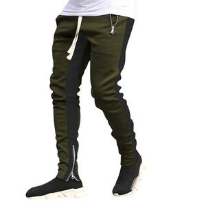 Nouveau pantalon de jogging de sport pour hommes, pantalon pour hommes de grande taille, droit, incurvé rayé taille élastique plat uni teint entraînement de gymnastique - Product Image 6