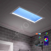 Éclairage Artificiel d'Intérieur Intelligent, Lumière de Plafond à Dimmable, Faux Coelux, Led, Panneau Lumineux Intelligent avec Ciel Bleu
