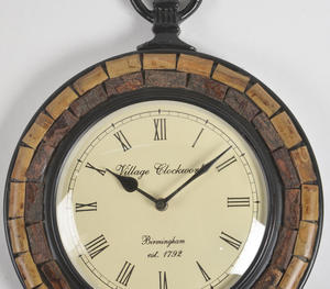 Horloge murale ronde analogique en métal fait à la main couleur noire fabricants grossiste ventes directes d'usine - Product Image 6