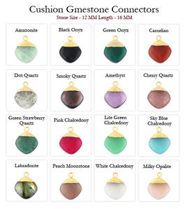 Composants et trouvailles de bijoux en forme de coussin d'amazonite naturelle Connecteur à breloques pour bricolage plaqué or - Product Image 2