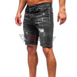 Short en denim de coton lavé foncé personnalisé pour hommes, tarif de gros de mode streetwear vintage avec service OEM - Product Image 5