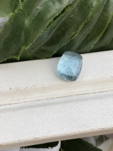 Aigue-marine naturelle longue forme de coussin Cabochon 5.06 carat blanc bleu perle pierres précieuses fabrication de bijoux bon lustre colliers amples - Product Image 2