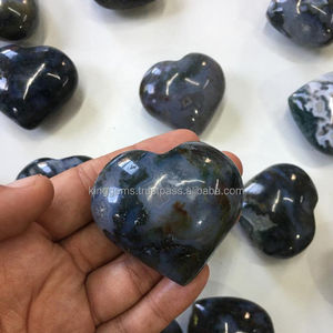 Cristal de corazón de ágata de musgo Natural más vendido último diseño de estilo Feng Shui piedra semipreciosa artesanía meditación recuerdo - Product Image 2