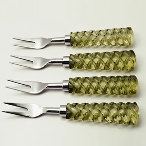 Juego de Cubiertos de Acero Inoxidable con Mango Acrílico de Lujo, Juego de 4 Cubiertos Aptos para Lavavajillas, Juego de Cubiertos para Queso Z F Craft Impex - Product Image 4