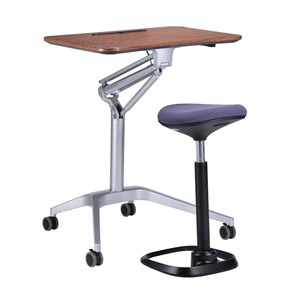 Training Table <b>Aluminum</b> <b>Powder</b> Coating Frame Pneumatic Height Adjustable Notebook Table - Product Image 2