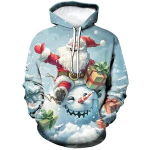 Venta caliente impreso Navidad hombres sudaderas con capucha Logo sublimación hombres sudaderas con capucha de gran tamaño pulóver cordón hombres sudaderas con capucha ligeras - Product Image 1