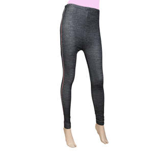 Women's Side Lace Denim Tight- Black - Product Image 1