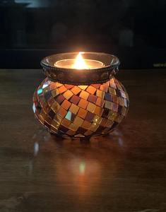 Portavelas de Cera de Abeja y Mosaico Votivo - Decoración Navideña Moderna Hecha a Mano para el Hogar |   Decoración para Diwali y Bodas, Altamente Perfumada - Product Image 3