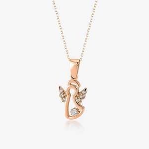 Nuevo Colgante Minimalista de Plata de Ley 925 con Baño de Oro Vermeil de 18k, Diseño de Ángel Cristiano con Circonitas, Engaste de Puntas, Hecho a Mano para Mujer - Product Image 5