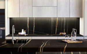 Thiêu kết đá chất lượng hàng đầu Sahara Noir Thêm Bush-hammered Thấp Bảo trì nhà Bếp bàn và đảo phòng tắm Vanity Tops - Product Image 3