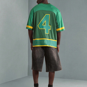 Nouveauté T-shirt de sport rétro de rugby Maillot de football américain imprimé Maille surdimensionnée Hauts grande taille Homme - Product Image 2