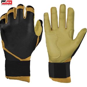 Guantes de Bateo Unisex Profesionales de Primera Calidad, Ambidiestros, con Cierre de Velcro, de Piel de Cabra Digital, con Puño Largo - Product Image 1