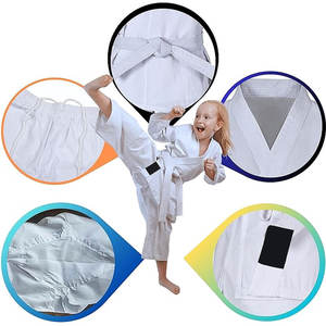 Uniforme de Karate Gi de peso medio de 7,5 oz para niños y adultos, equipo de artes marciales para estudiantes con cinturón blanco gratis - Product Image 5