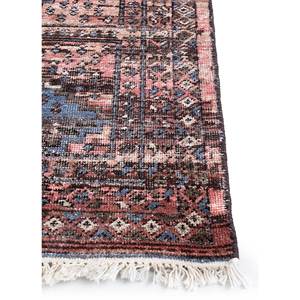 Alfombra de Lana Anudada a Mano Someplace in Time, Diseño Geométrico Rojo y Naranja, Estilo Afgano para el Hogar EA-3107 - Product Image 4