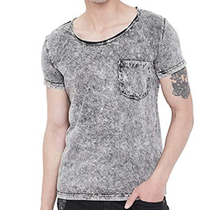 เสื้อยืดทรงโอเวอร์ไซส์ ล้างสีแบบแอซิดวอช สไตล์วินเทจ ผ้าคอตตอน 100% หนัก 330 กรัม สำหรับผู้ชาย แบบเรียบไม่มีลาย - Product Image 3