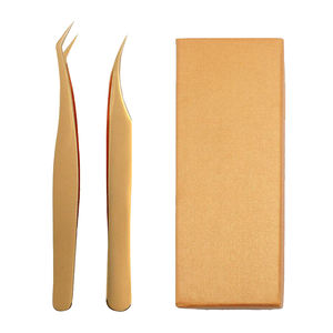 Pinzas para pestañas Pinzas de acero de alta calidad sostenible Pinzas para pestañas puntiagudas curvas con volumen de logotipo privado - Product Image 6