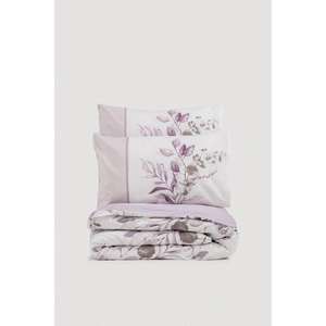 Nadia Lila Cotton Box Double <b>Duvet</b> <b>Cover</b> Set Elegant Lila Color Viscose with Zipper Closure <b>Duvet</b> <b>Cover</b> Sets - Product Image 3