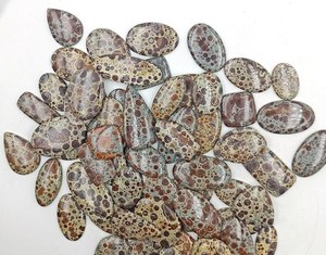 Venta al por mayor de corte ovalado asteroide jaspe cabujón único verde marrón piedra preciosa de lujo - Product Image 6