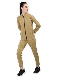 ชุดกีฬาลำลองฤดูหนาวสำหรับผู้หญิงชุดวิ่งมีซิปโพลีเอสเตอร์ปักเสื้อฮู้ดลายพื้นสไตล์100% - Product Image 6