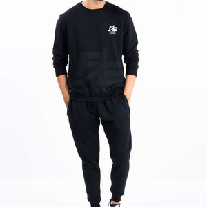 Men Winter Fleece Sweatsuit Wholesale Solid 100% Cotton Warm Breathable Lightweight Tracksuit Shirt <b>Pants</b> Custom Colors Sizes - Product Image 1