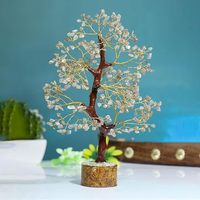 Vente en gros d'arbre labradorite 300 puces fait à la main cristal bonsaï fortune argent décoration de la maison bonne chance pierre cadeau nouvel an souvenir