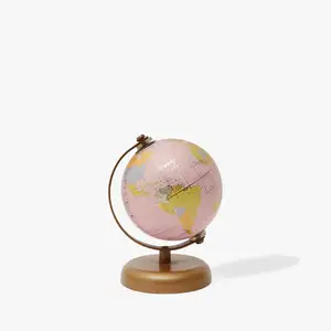 CALVIN HANDICRAFTS'' Pink World Globe Set (Multy Color & Golden,Pack of 3)