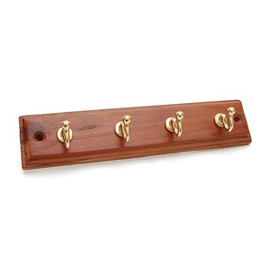 Appendiabiti Holz Noce/Oro 4 Ganci Dimensioni Cm.23,5x5 - Product Image 1