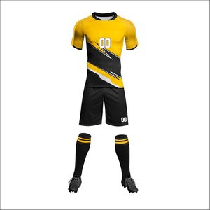 Ensembles d'uniformes de football courts 100 % polyester de qualité supérieure, tissu respirant très résistant, séchage rapide, extensible, découpe automatisée, OEM - Product Image 3