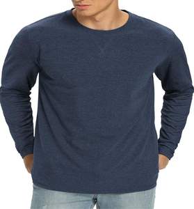 Camisetas azules de manga larga B2B para hombre de calidad superior Jersey de algodón y poliéster de secado rápido y ajuste elegante para adultos - Product Image 1