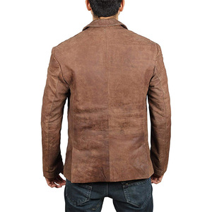Chaqueta de Cuero para Hombre, Corte Entallado, Cuello Alto, Invierno, Estilo Blazer, Secado Rápido, Transpirable, Personalizable, Venta al Por Mayor - Product Image 2