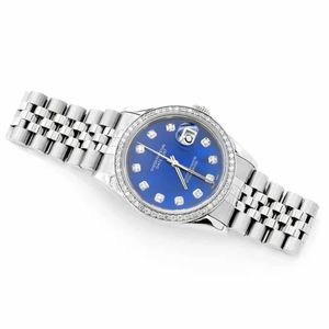 Reloj de Cuarzo para Hombre PJ, con Moissanita, Esfera Azul, Bisel con Diamantes, Brazalete Jubilee, Engaste Pavé, Logotipo Personalizado, Venta al por Mayor, Privado - Product Image 2