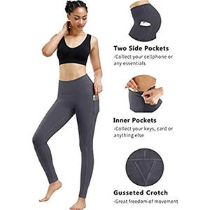 100% coton femmes Leggings personnalisé taille haute vêtements de Yoga meilleur prix pour une utilisation professionnelle de la salle de sport Service OEM disponible - Product Image 3