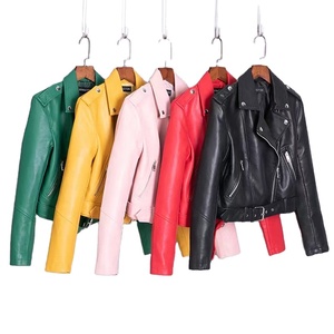 Chaqueta de cuero de piel de oveja auténtica para mujer, chaqueta de cuero de moda suave y fina de alta calidad para mujer - Product Image 4